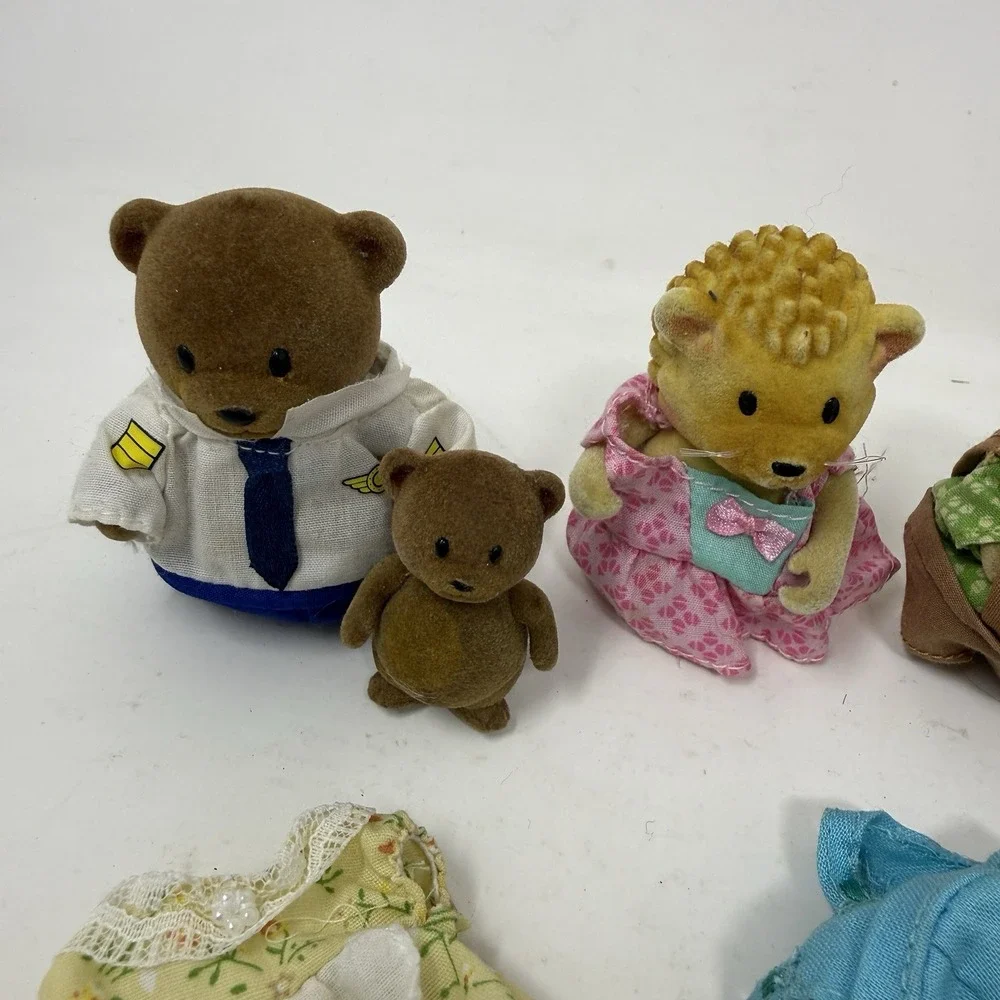 Lil Woodzeez Family Dolls Animal Figures - Bear Owl Bunny Hedgehog Lot Of 7